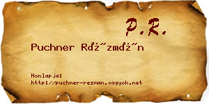 Puchner Rézmán névjegykártya